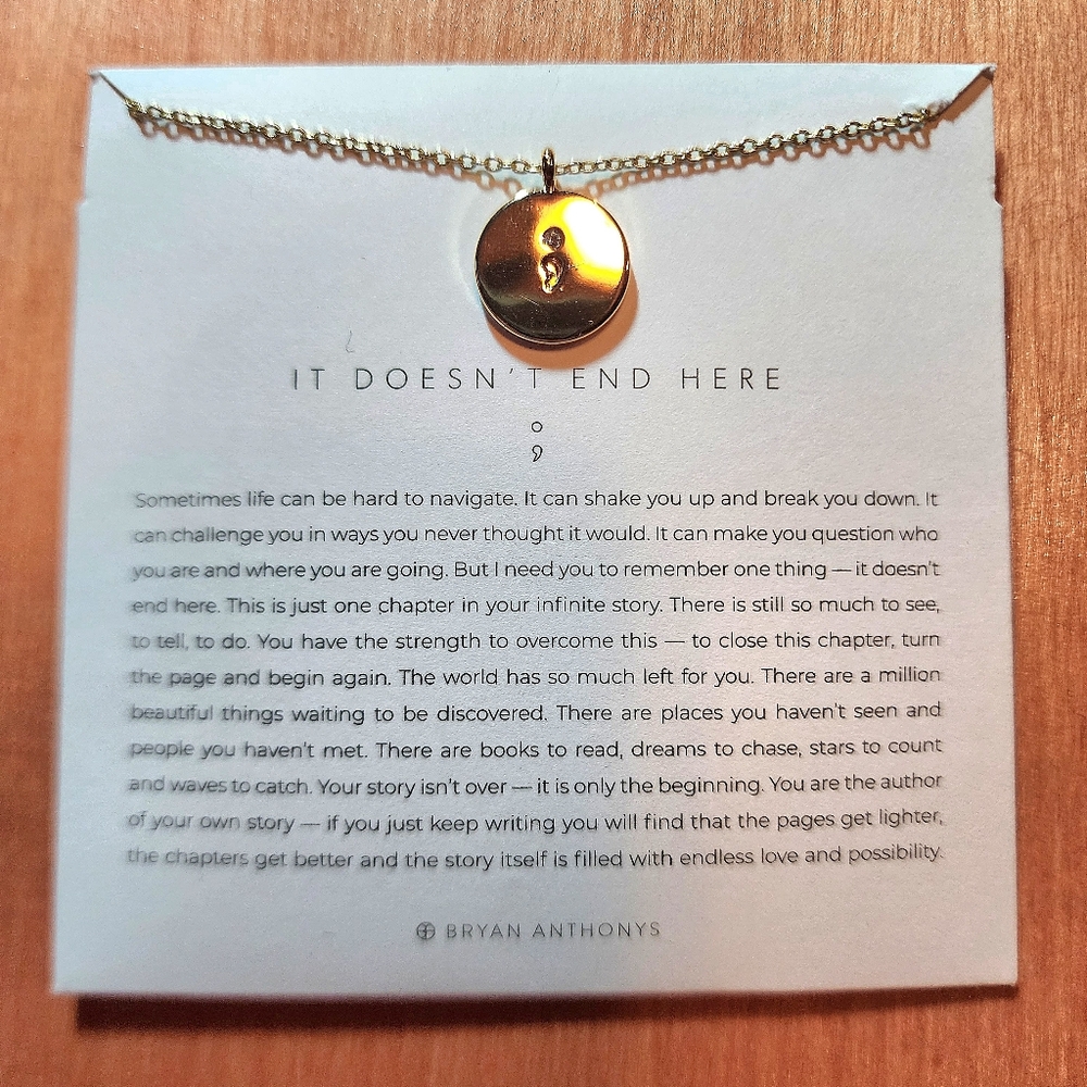 "It Doesn't End Here" Gold Pendant Necklace